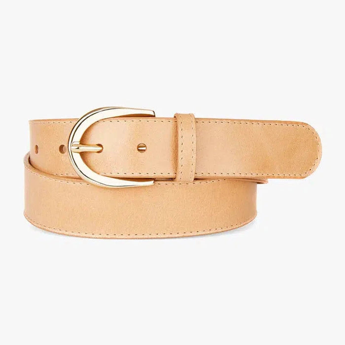Haisley Leather Belt in Nude Nappa