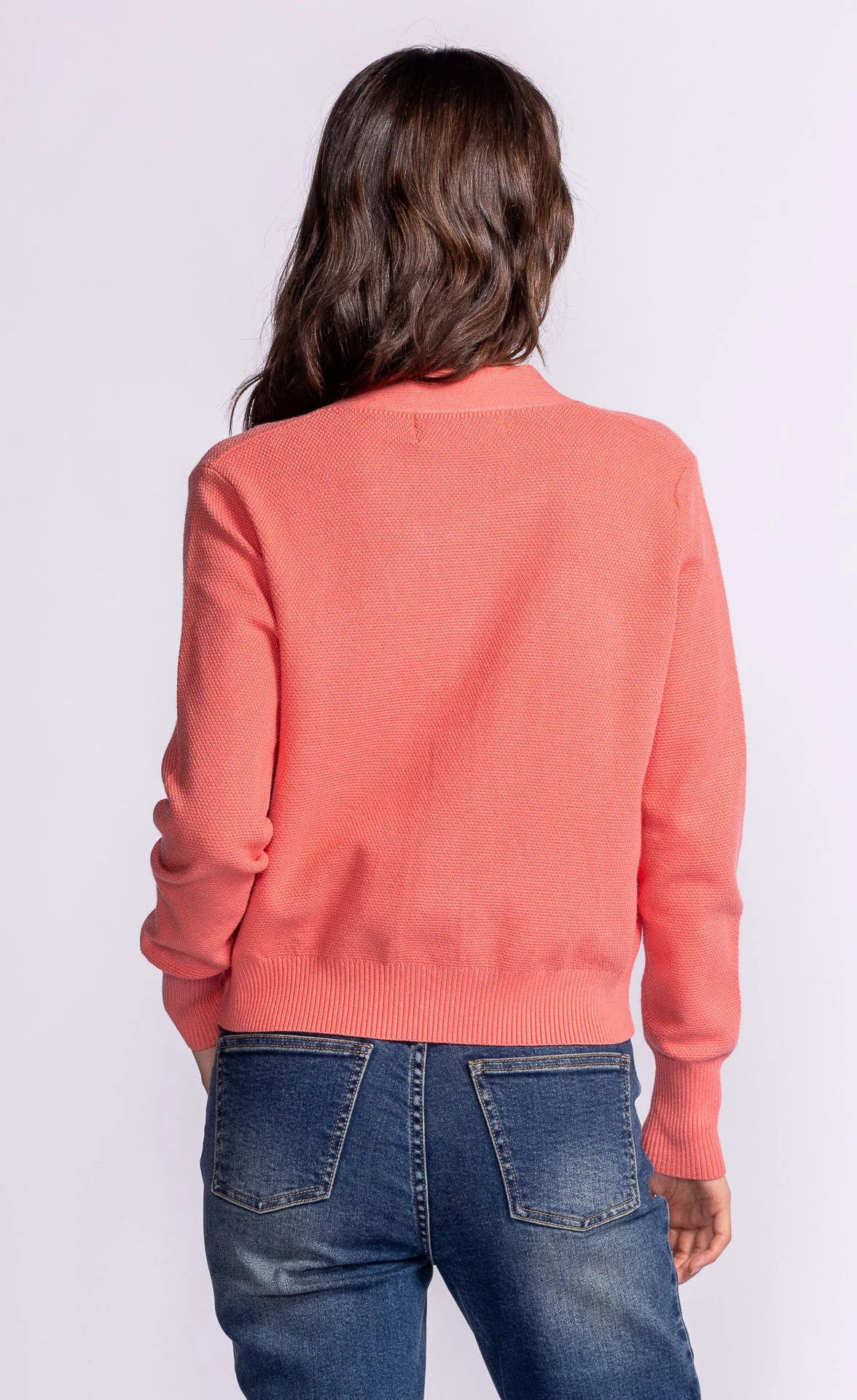 Hampton Button Cardigan - Coral/Pink