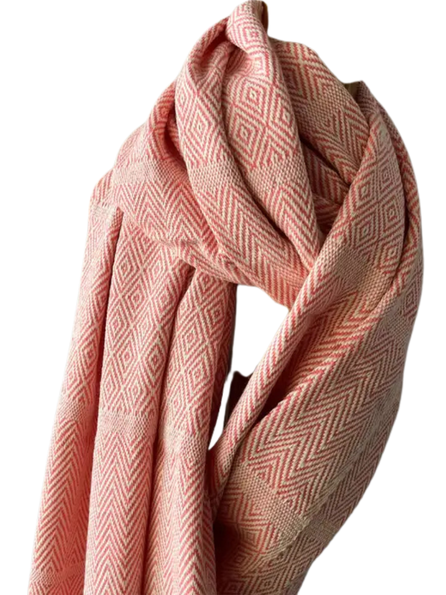 Handwoven Muskoka Cotton Wrap- Soft Coral