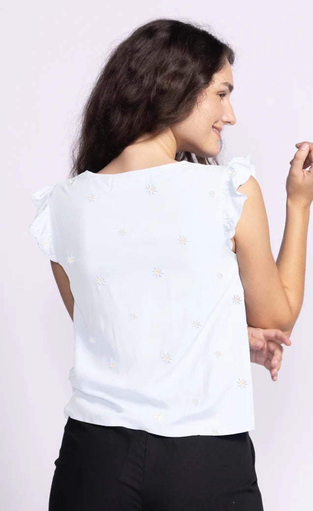 Heather Top in White