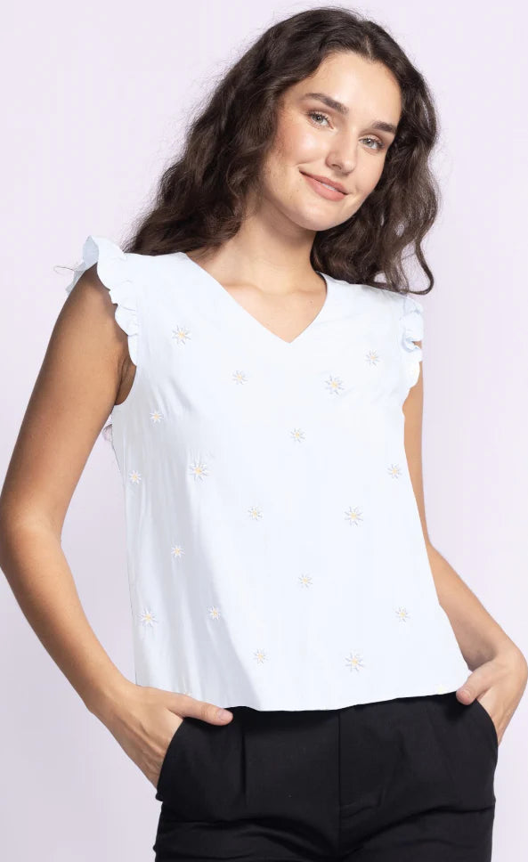 Heather Top in White