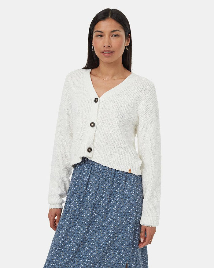 Highline Boucle Cardi in White