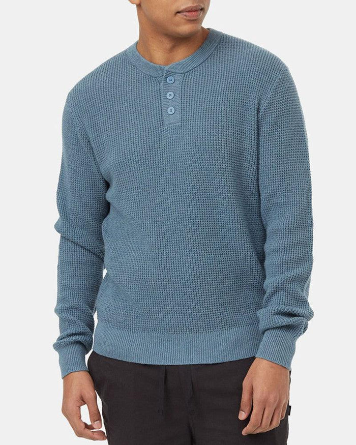 Highline Henley Sweater in Canyon Blue