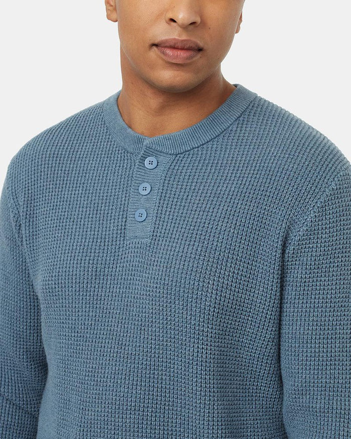 Highline Henley Sweater in Canyon Blue