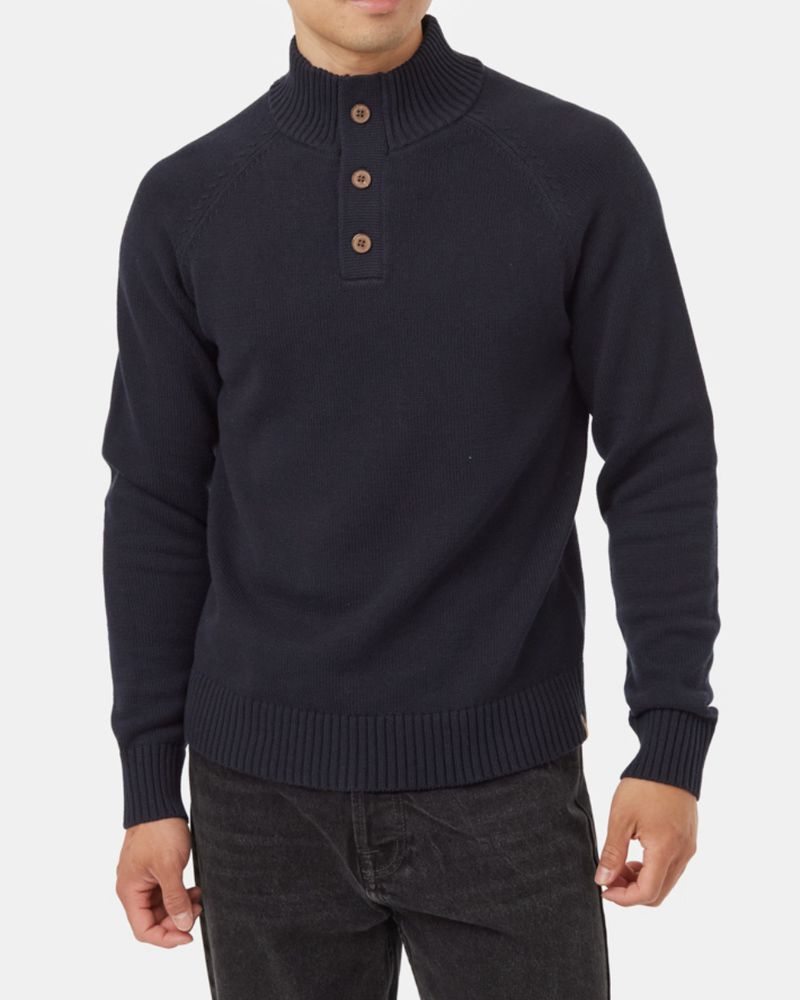 Highline Mock Neck Sweater in Midnight Blue
