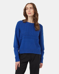 Highline Patchwork Sweater in Colbalt Blue