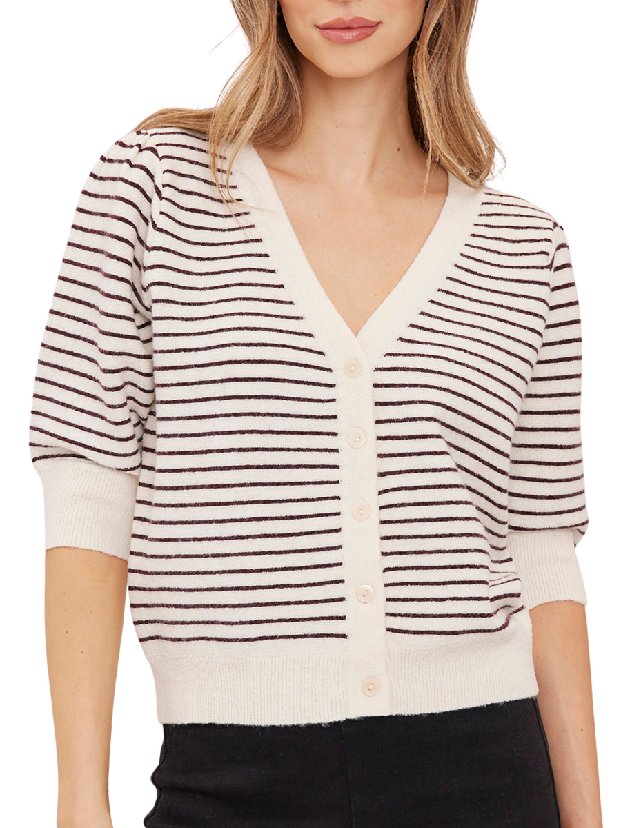 Hildi Knit - Fig Stripe