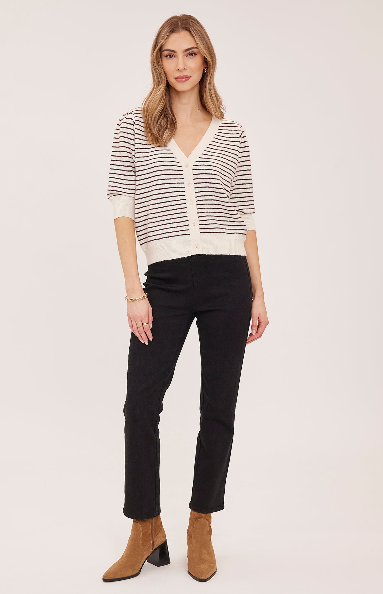 Hildi Knit - Fig Stripe