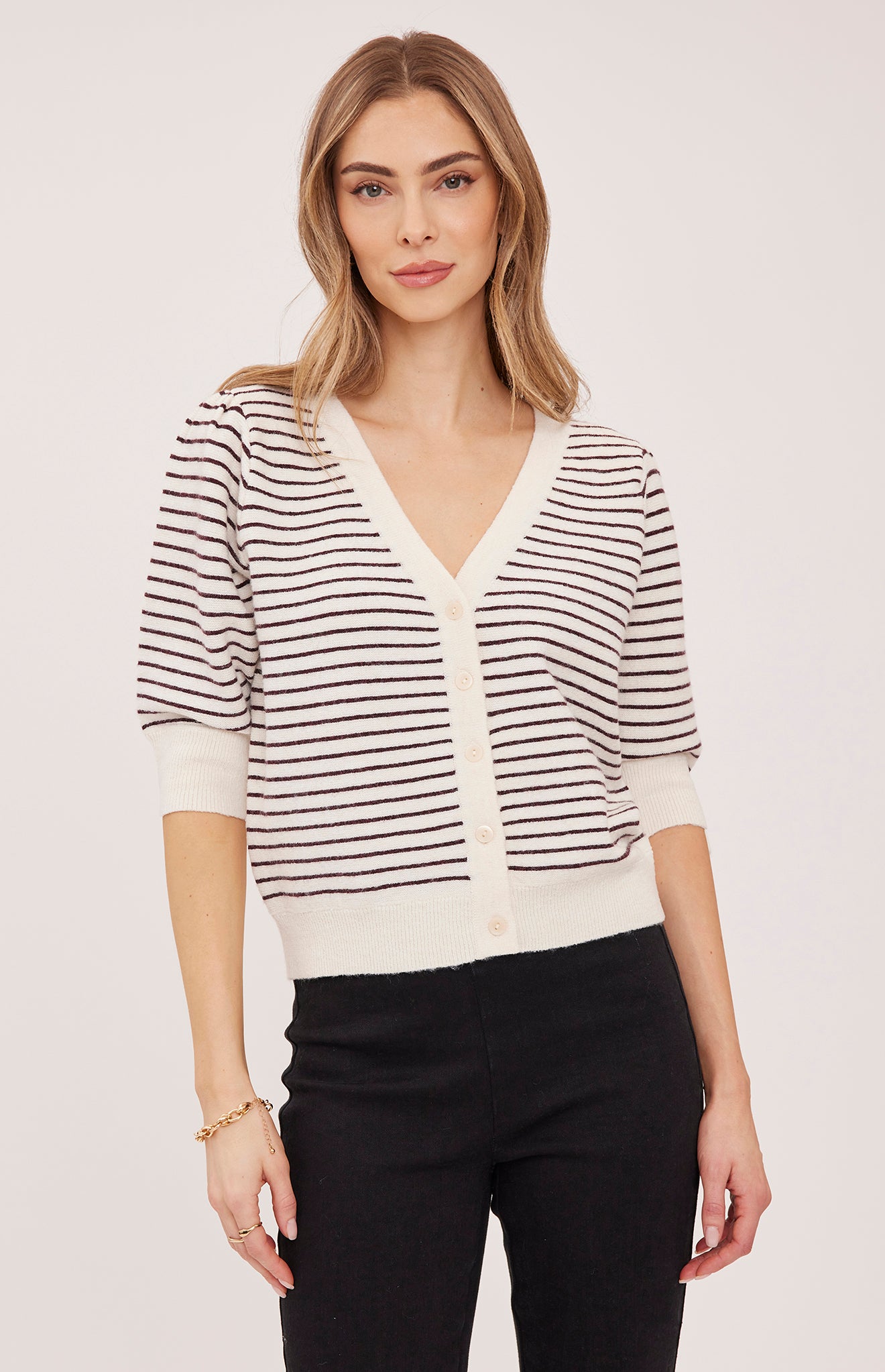 Hildi Knit - Fig Stripe