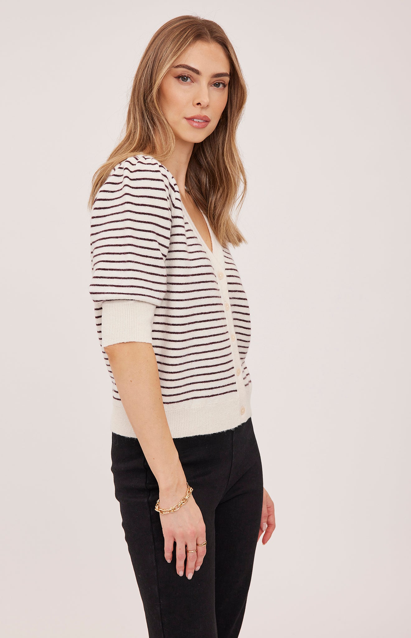Hildi Knit - Fig Stripe