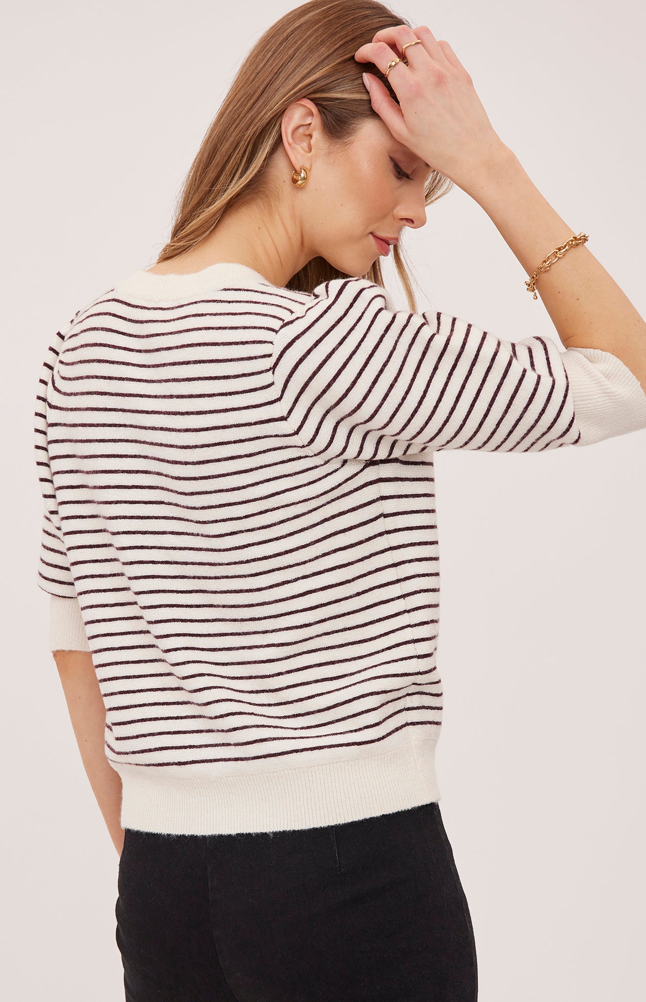 Hildi Knit - Fig Stripe