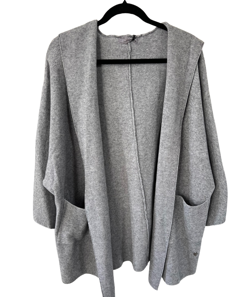 Tracy Hooded Cardi Coat in Grey