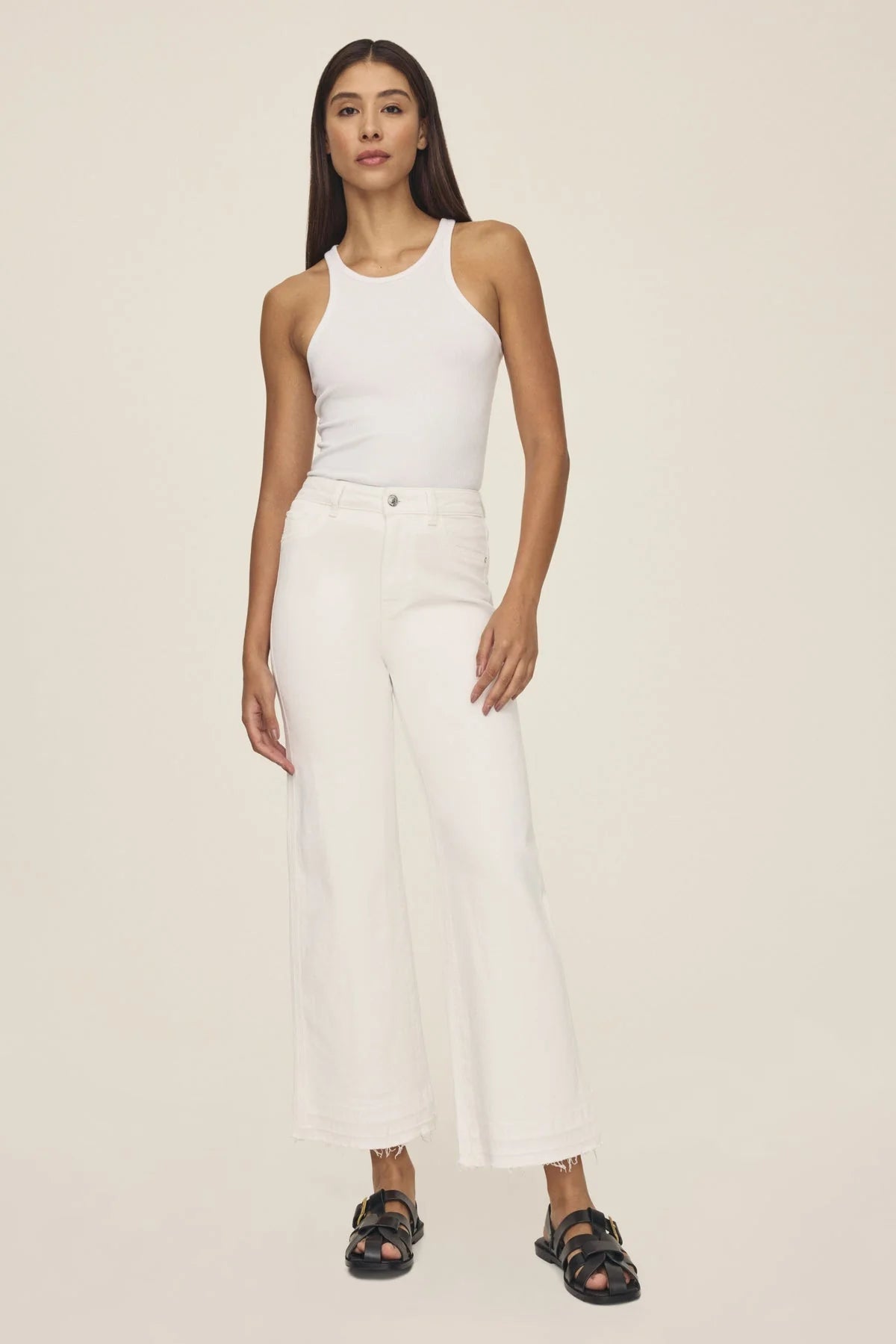 ICN Cropped Wide Leg - Optic White