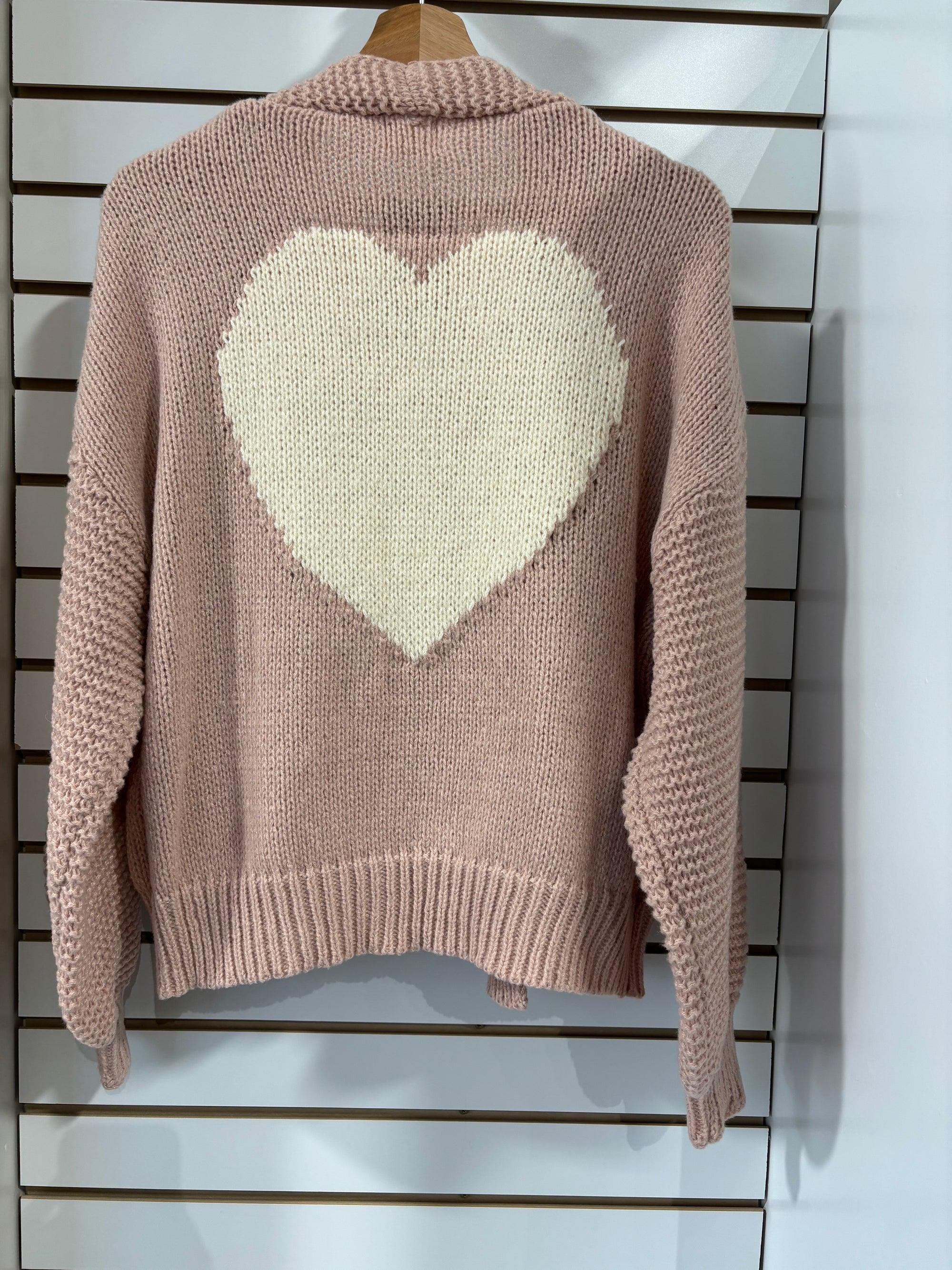 Heart Motif Sweater in Blush