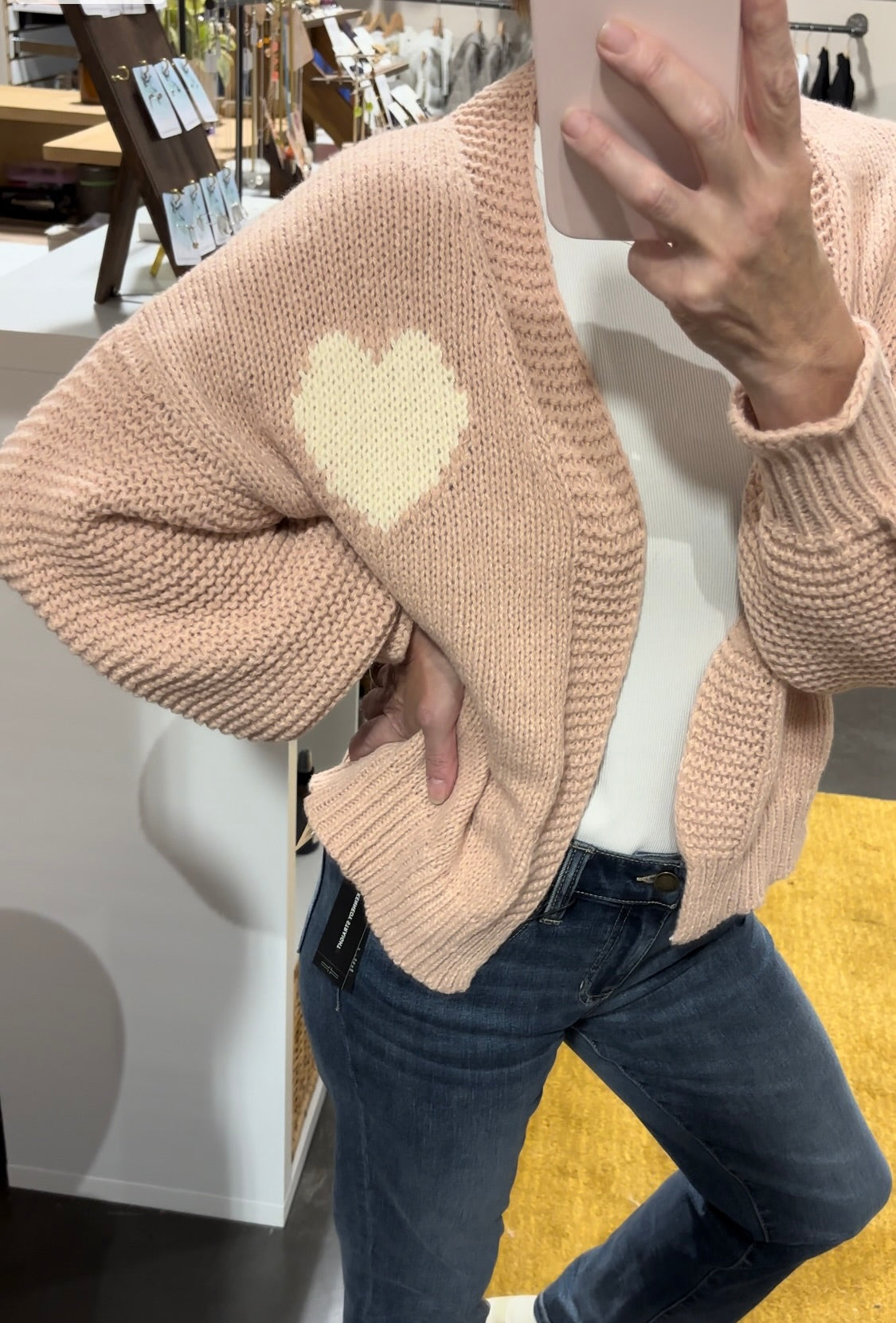 Heart Motif Sweater in Blush