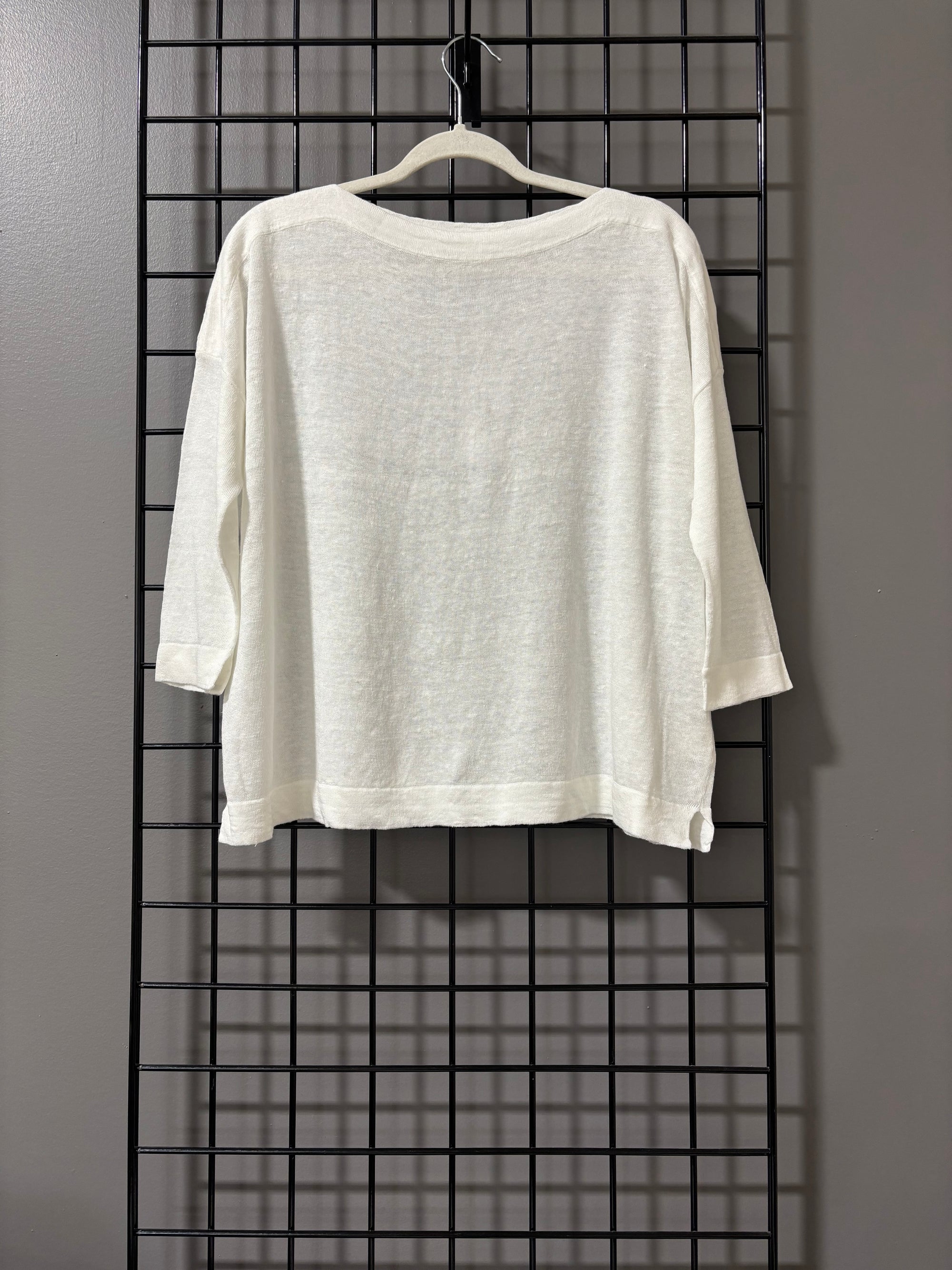 Rika Linen Sweater - White