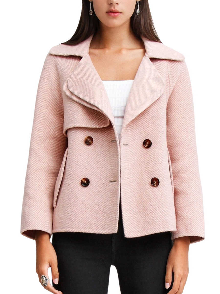 I'm Yours Wool Blend Peacoat - Blush Pink