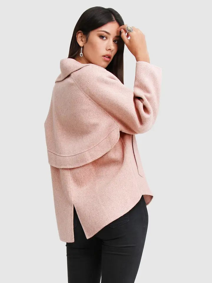 I'm Yours Wool Blend Peacoat - Blush Pink