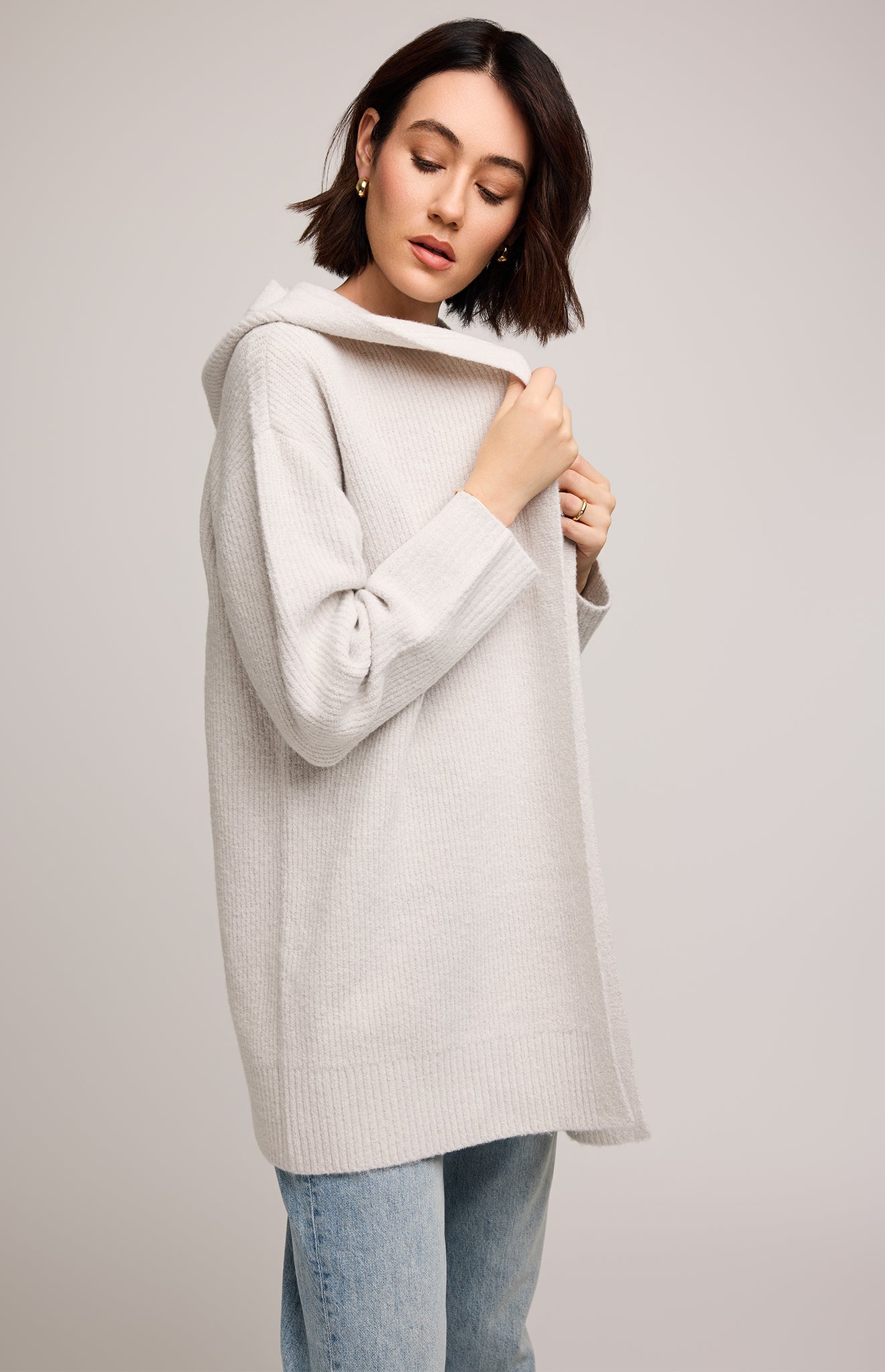 Ilana Hooded Cardigan - Heather Birch