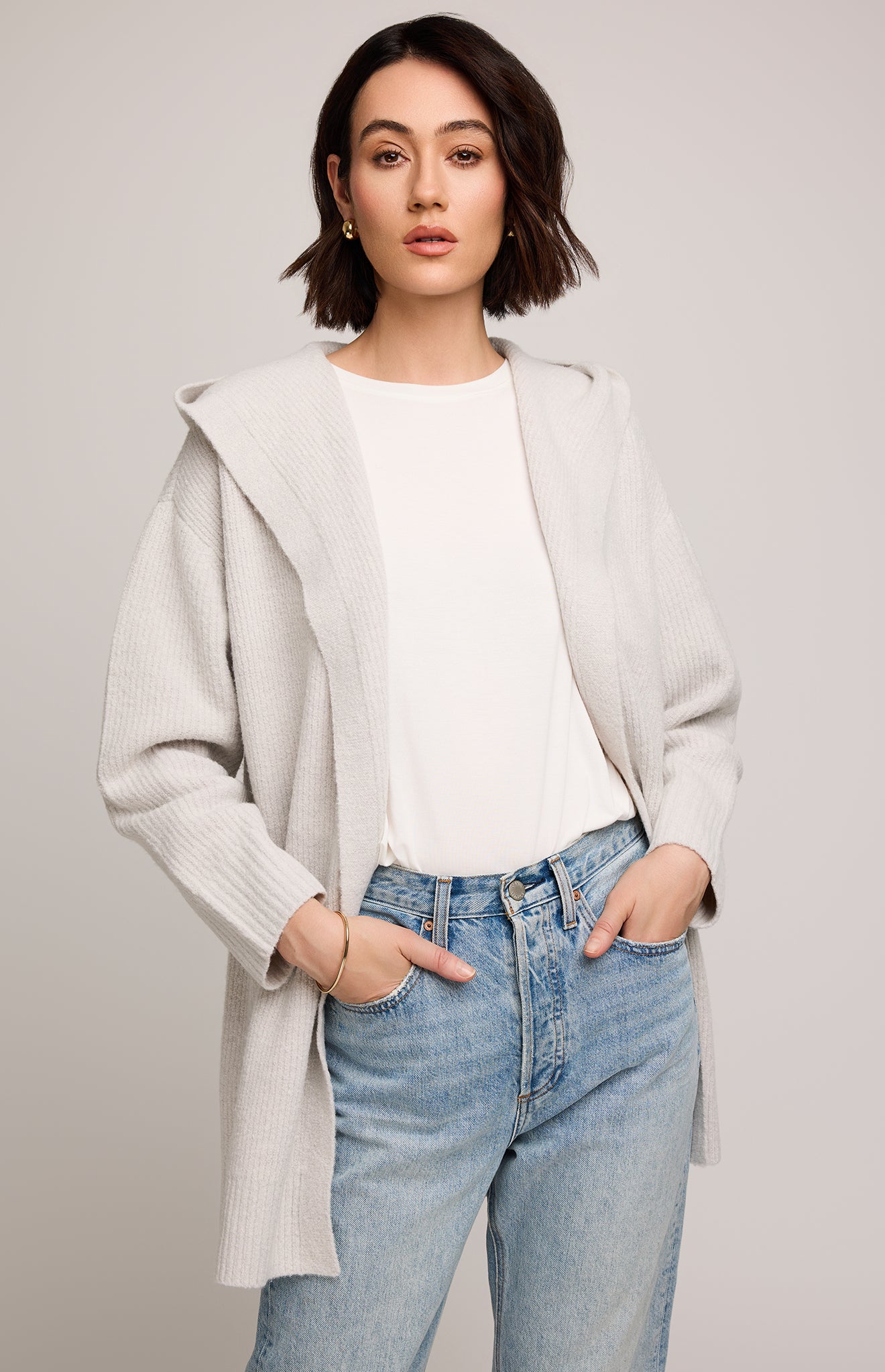 Ilana Hooded Cardigan - Heather Birch