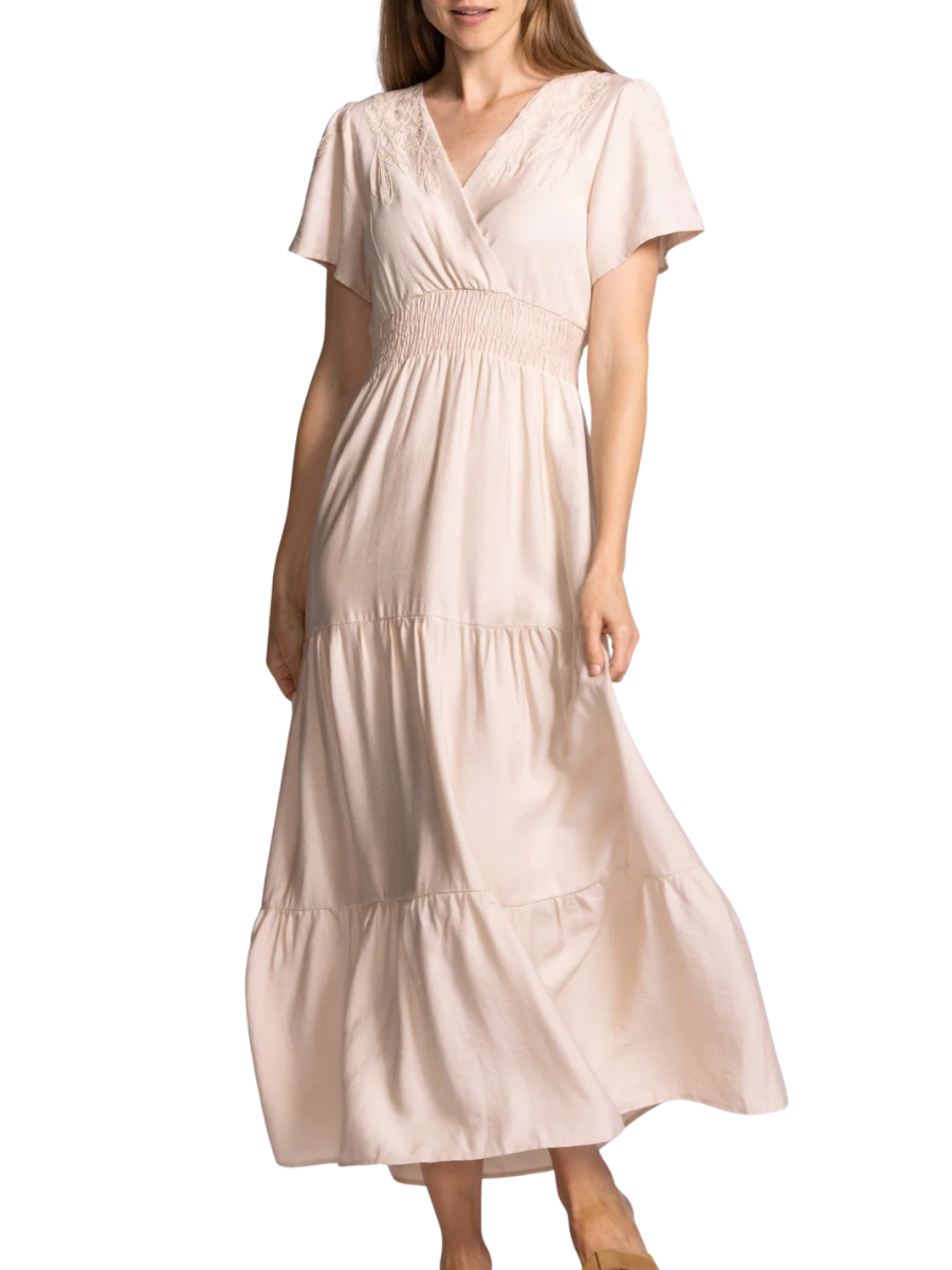 Irvine Viscose Blend Dress- Beige