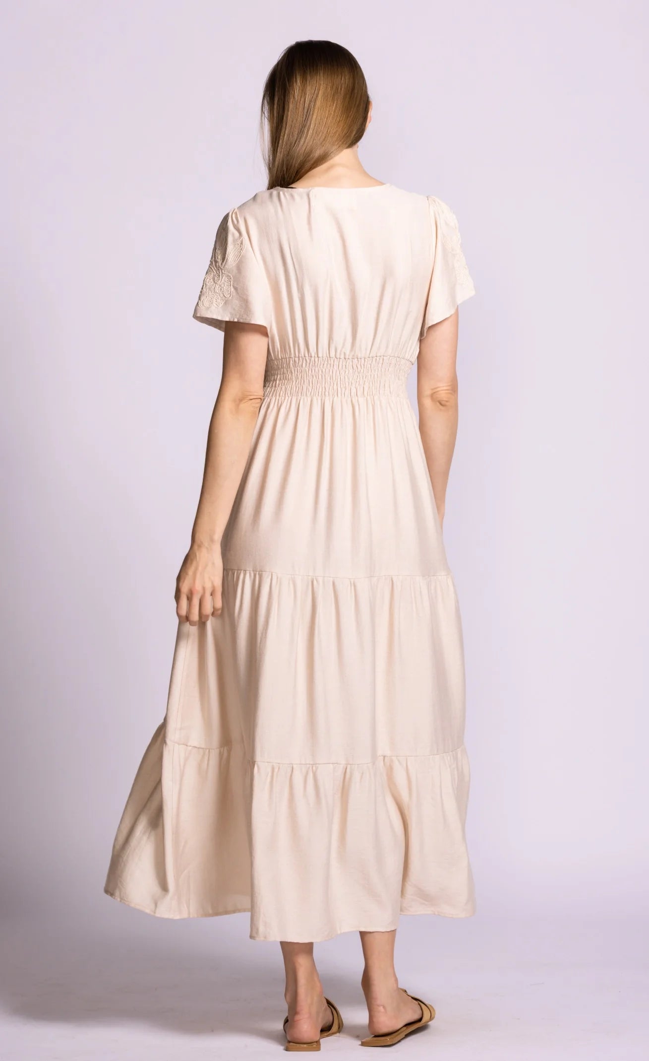 Irvine Viscose Blend Dress- Beige