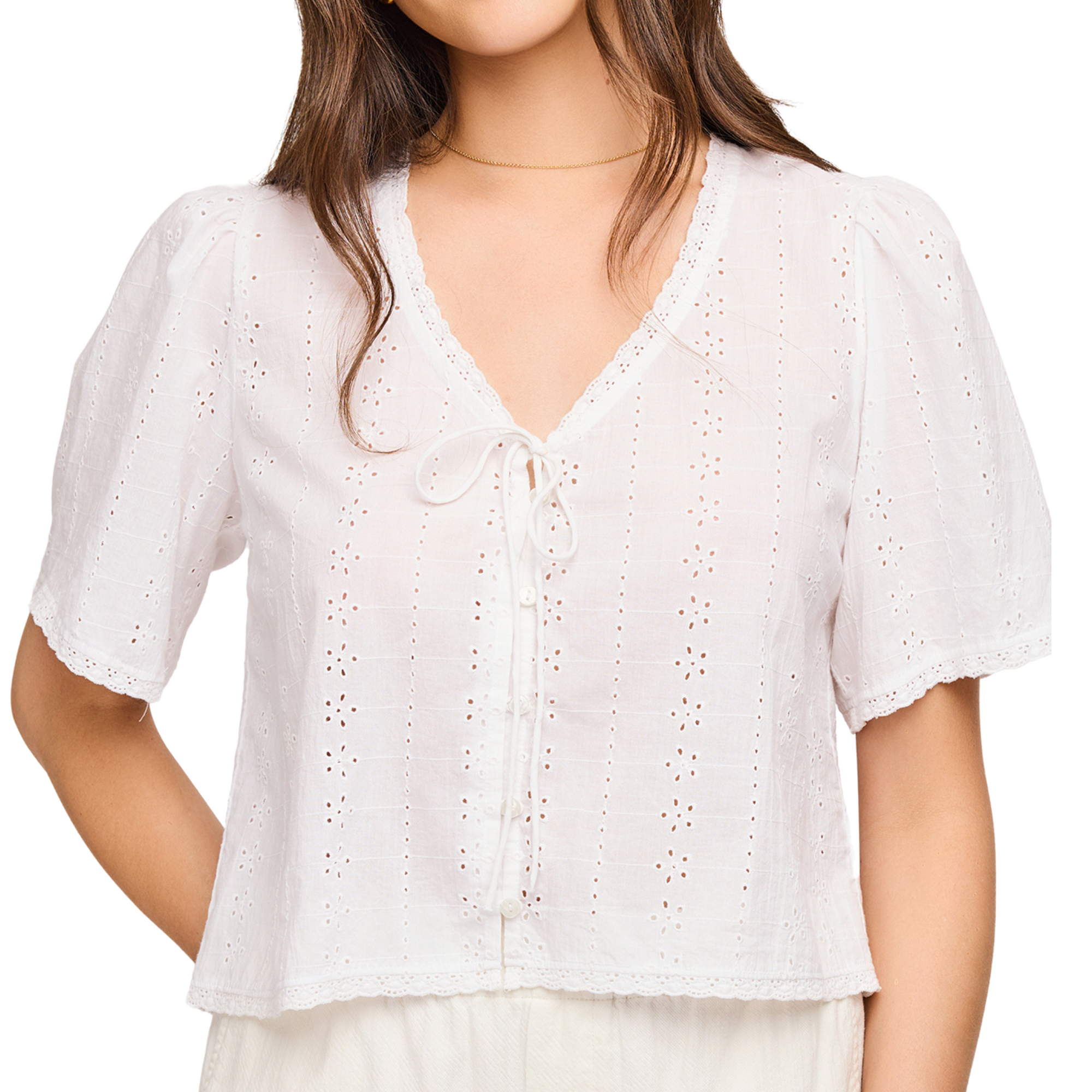 Jessa Eyelet Blouse - White