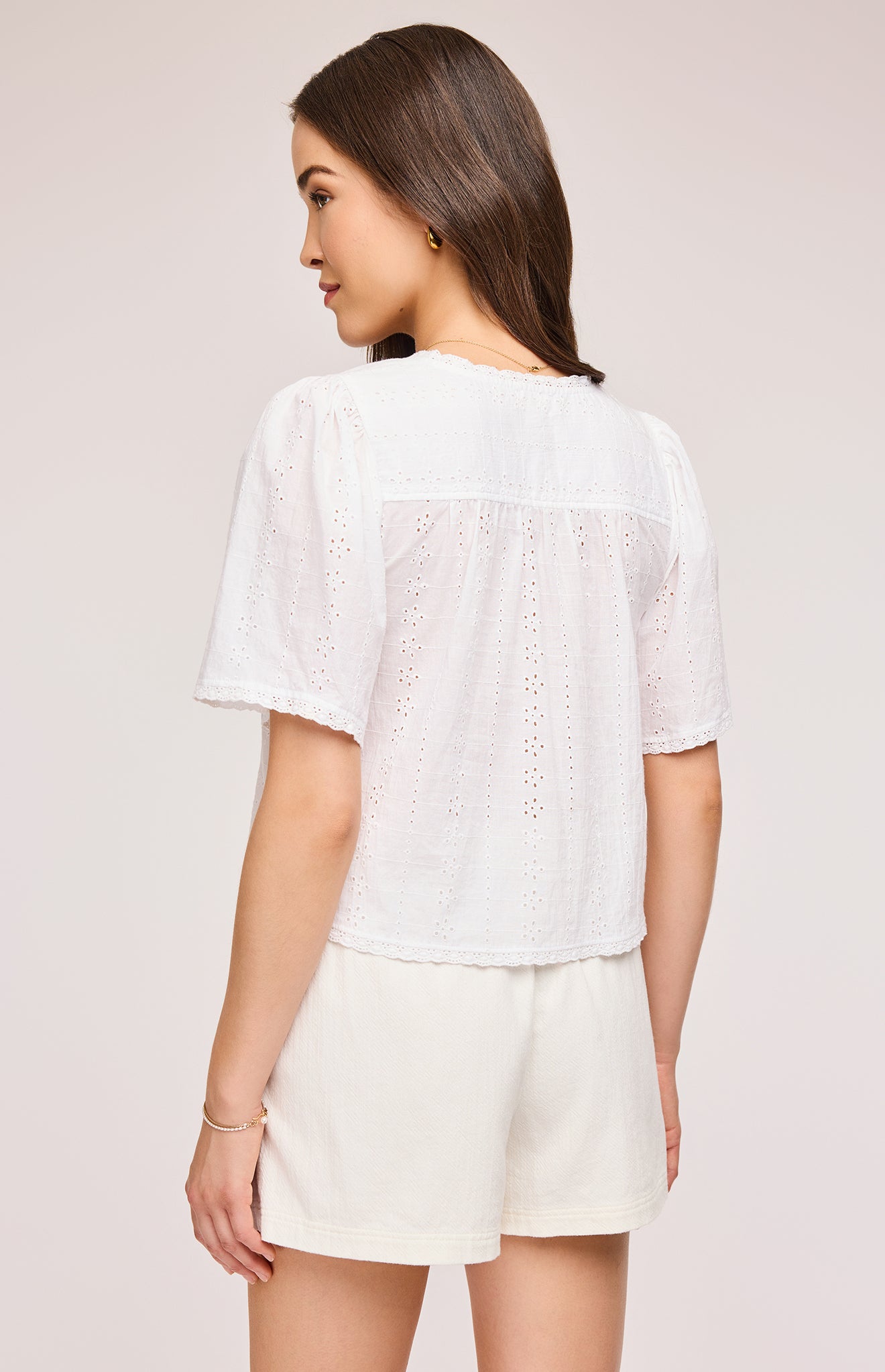 Jessa Eyelet Blouse - White