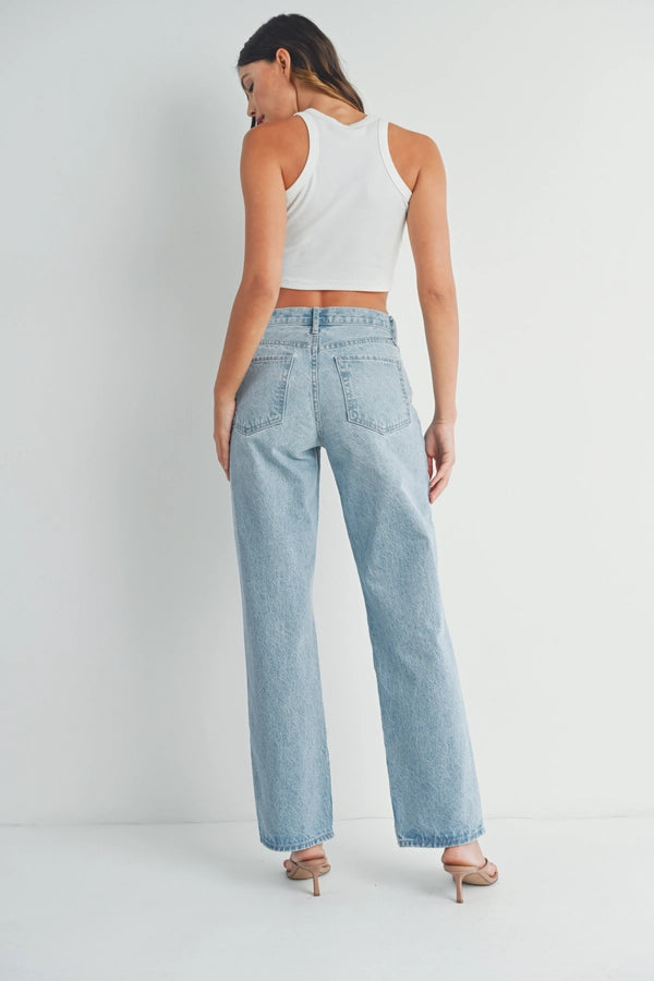 Just Black Denim Relaxed Straight Leg in Sky Blue