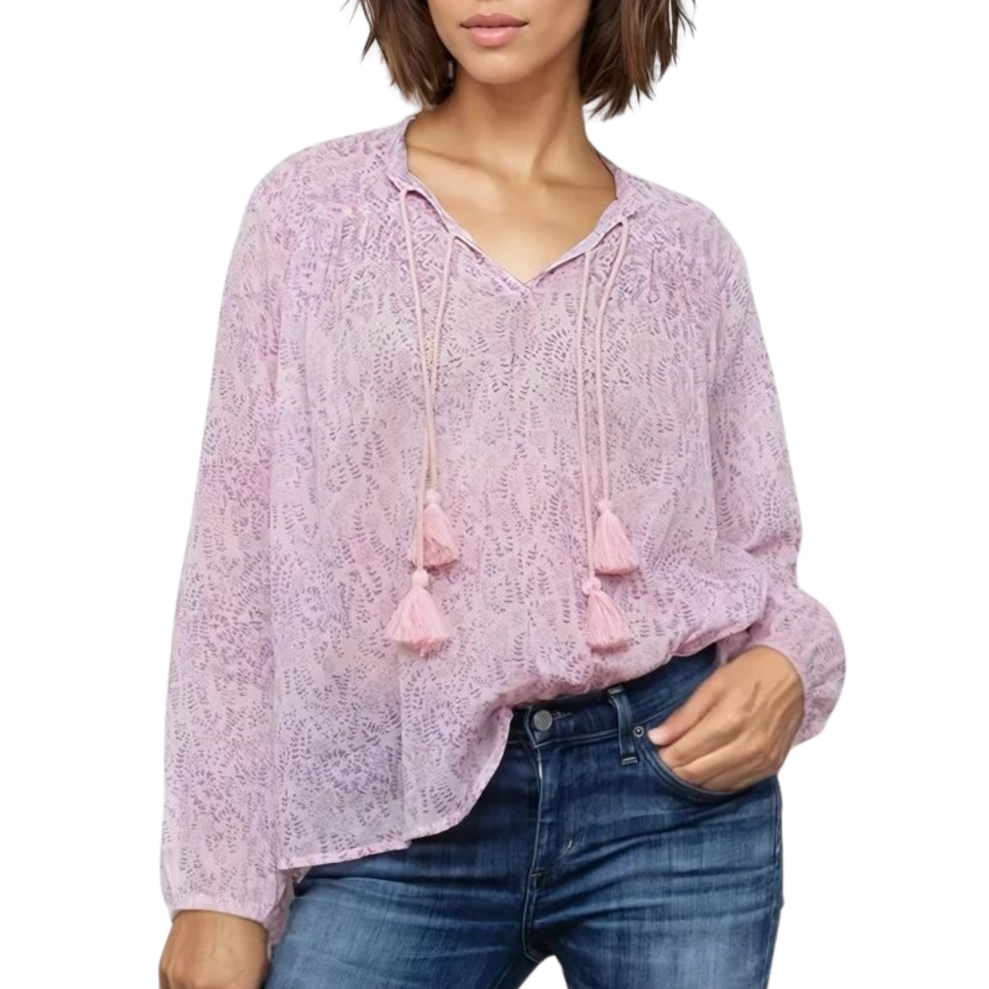 Karma Long Sleeve Blouse - Pink