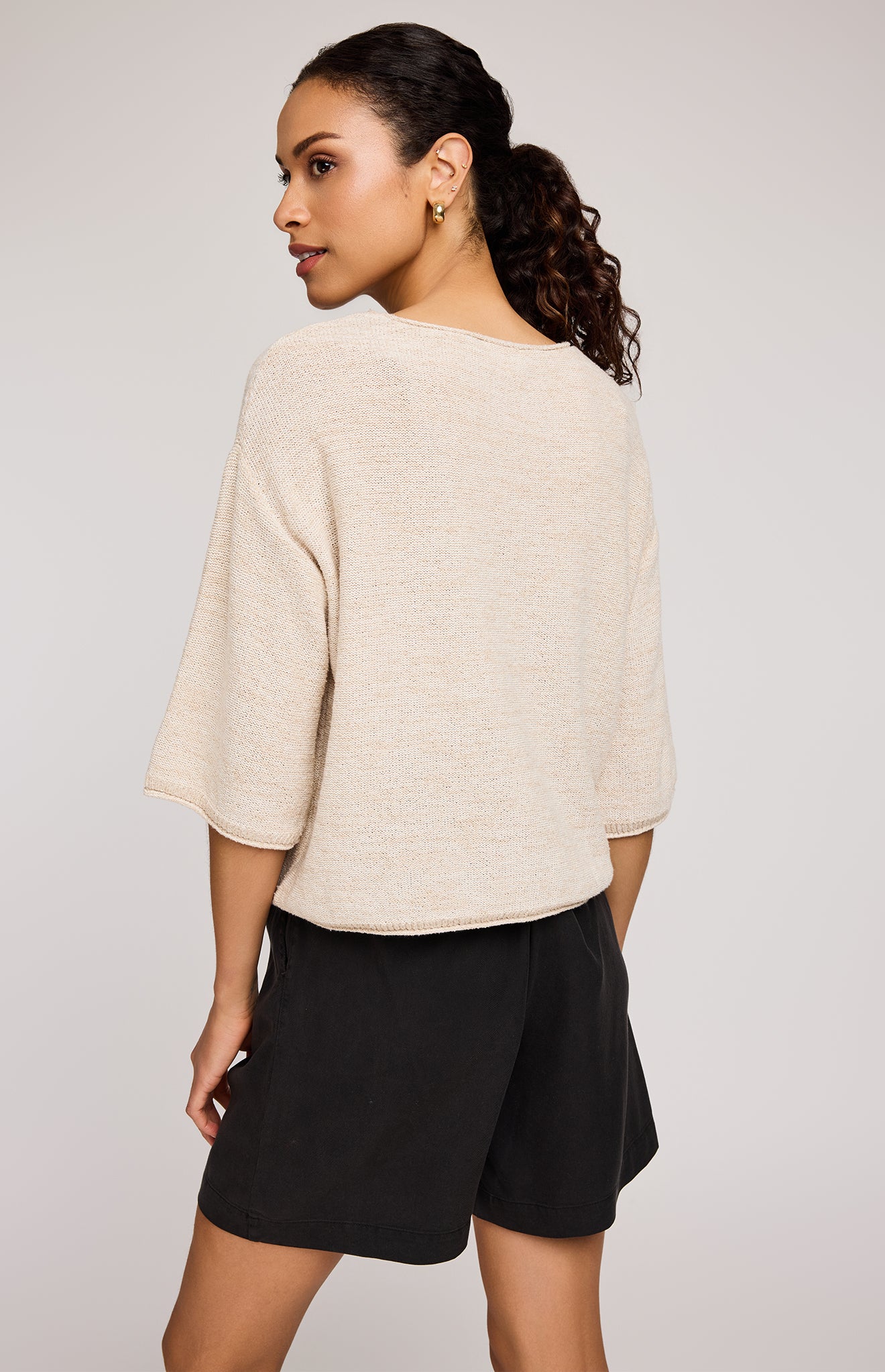 Kerrigan Slub Knit Sweater - Heather Bone
