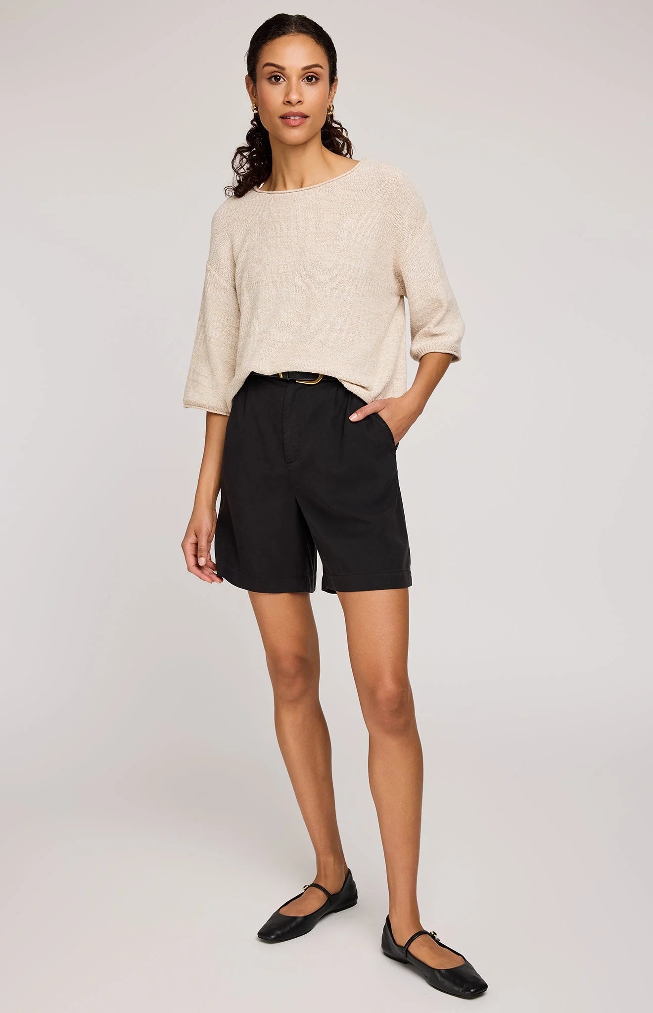 Kerrigan Slub Knit Sweater - Heather Bone