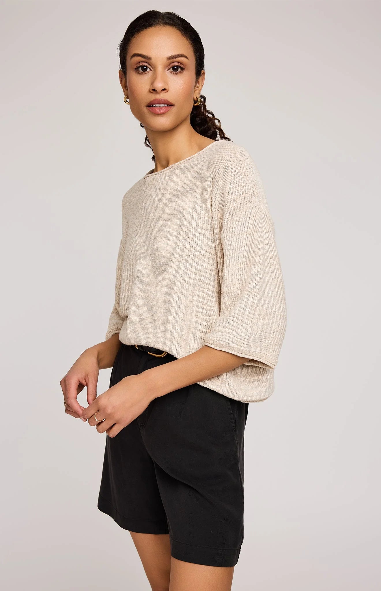 Kerrigan Slub Knit Sweater - Heather Bone