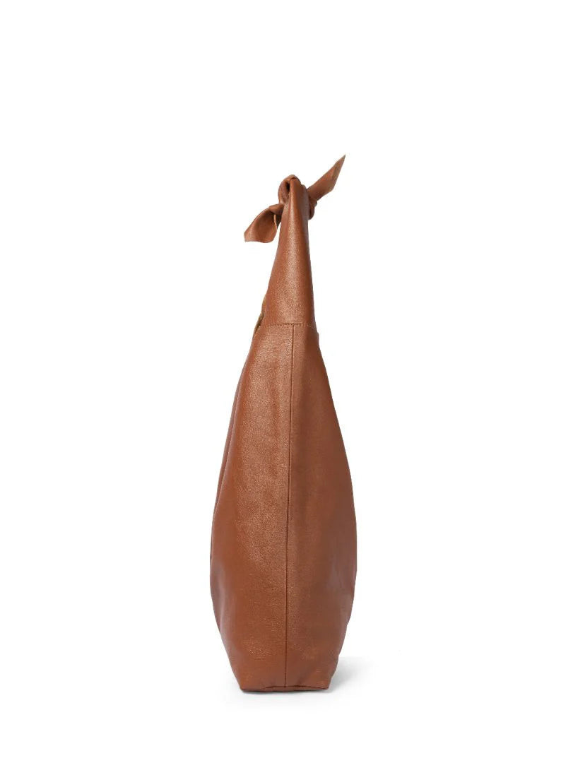 Knot Leather Bag - Tan
