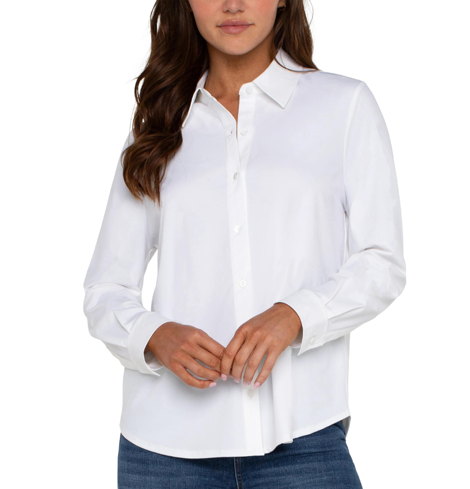 LS Button Shirt in White