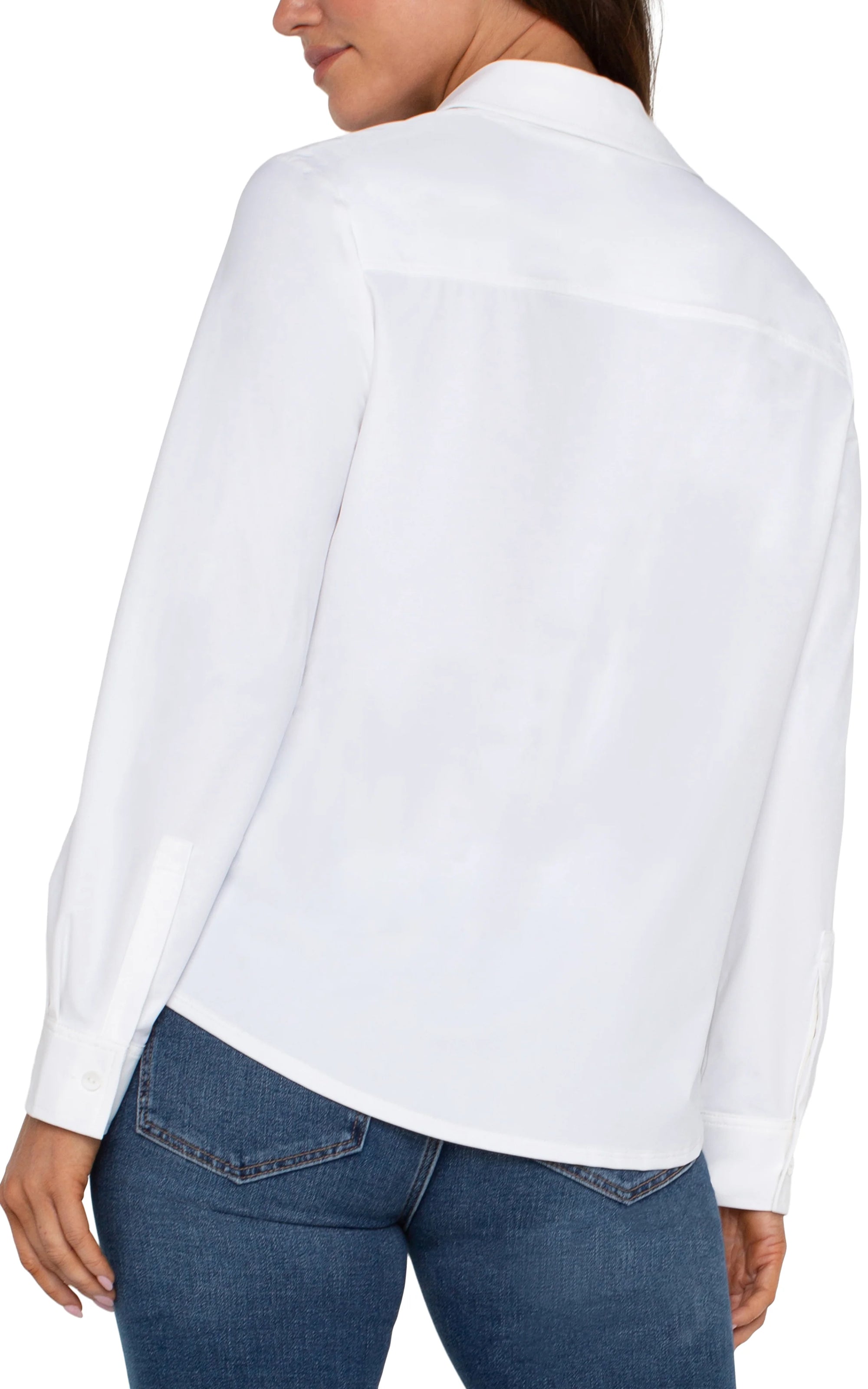 LS Button Shirt in White