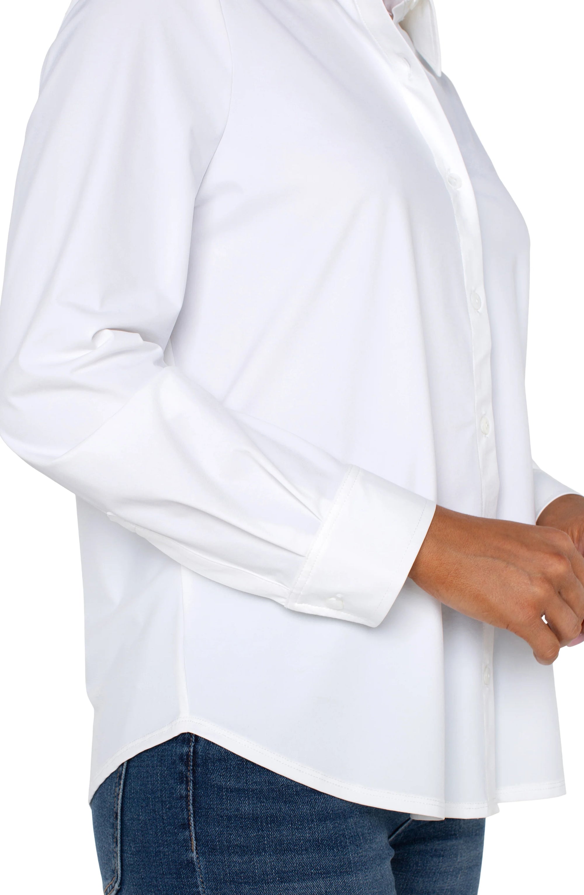 LS Button Shirt in White