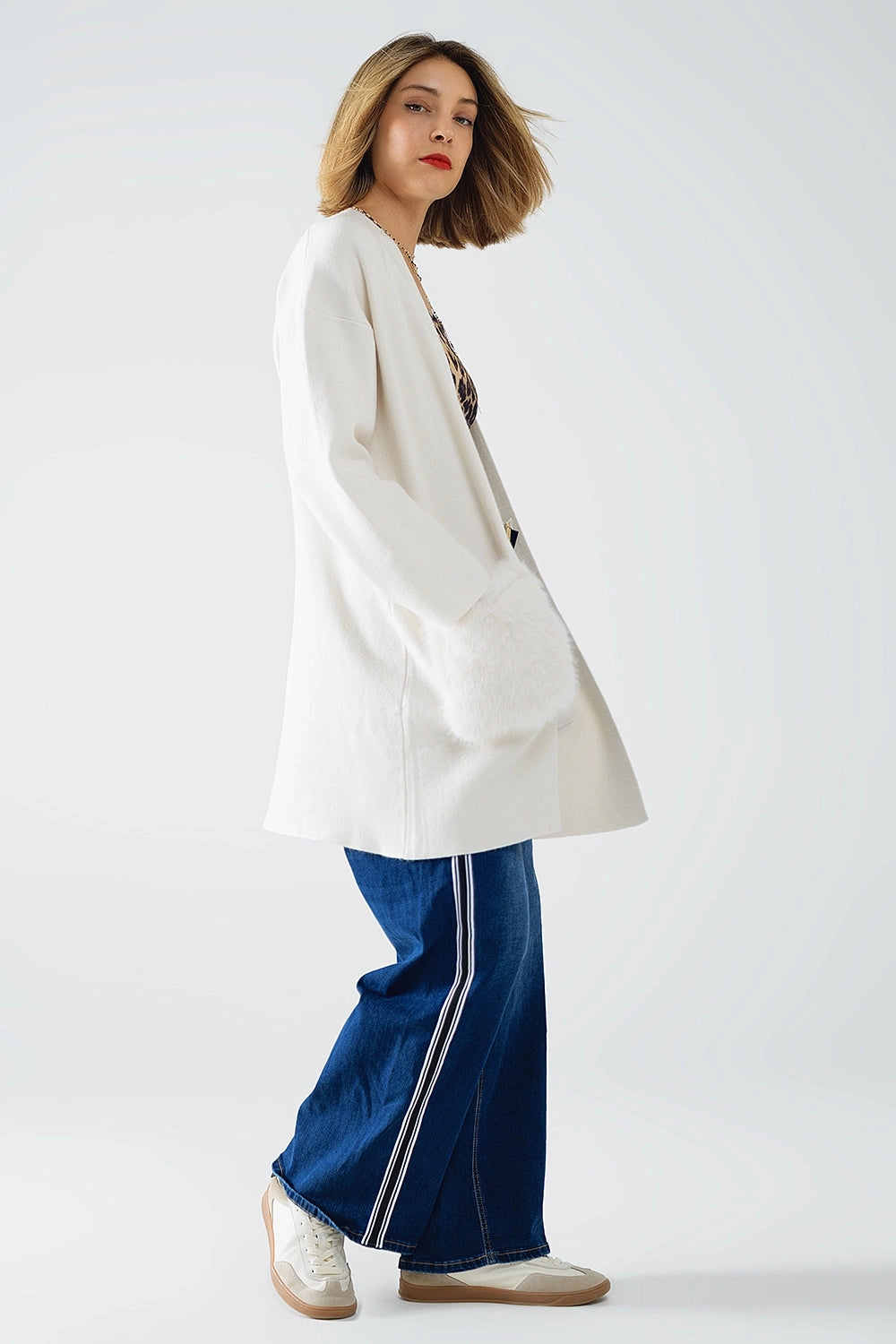 Lerina Plush Pocket Cardigan - French Cream