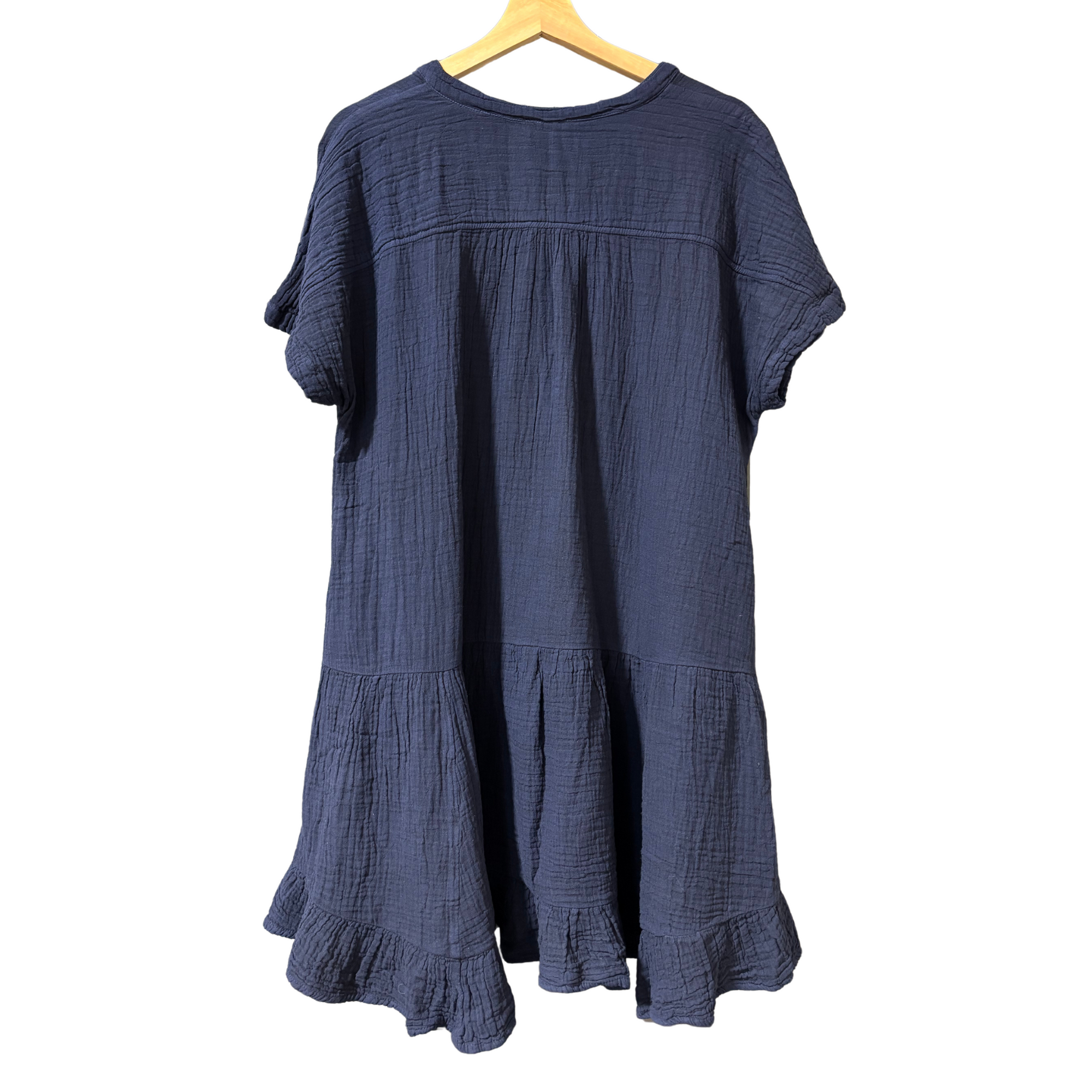 Lauren Cotton Gauze Mini Dress - Navy