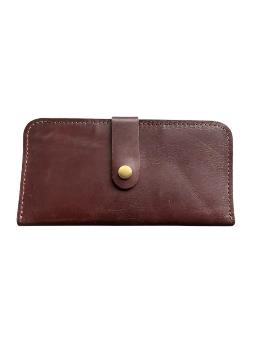 Leather Handmade Clutch Wallet - Hickory
