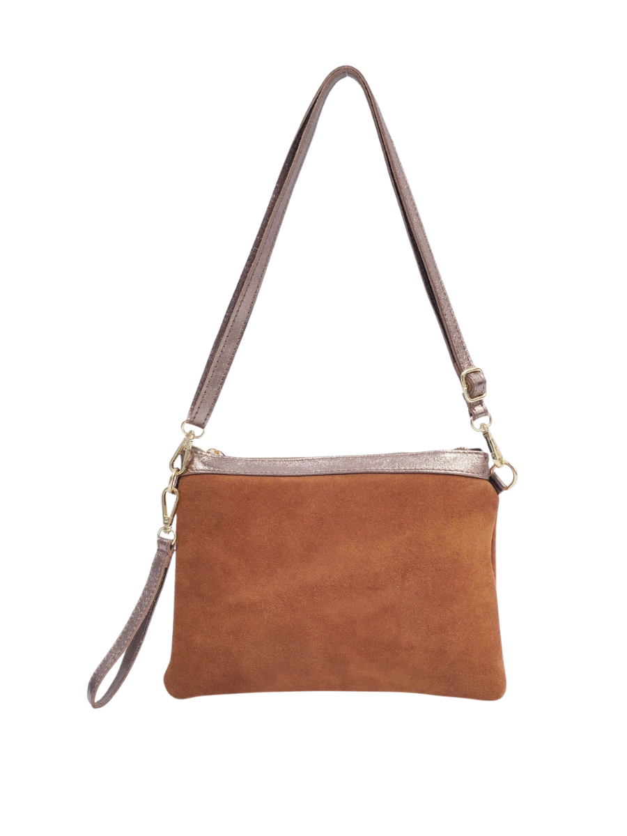 Leather Pouch- Suede Camel