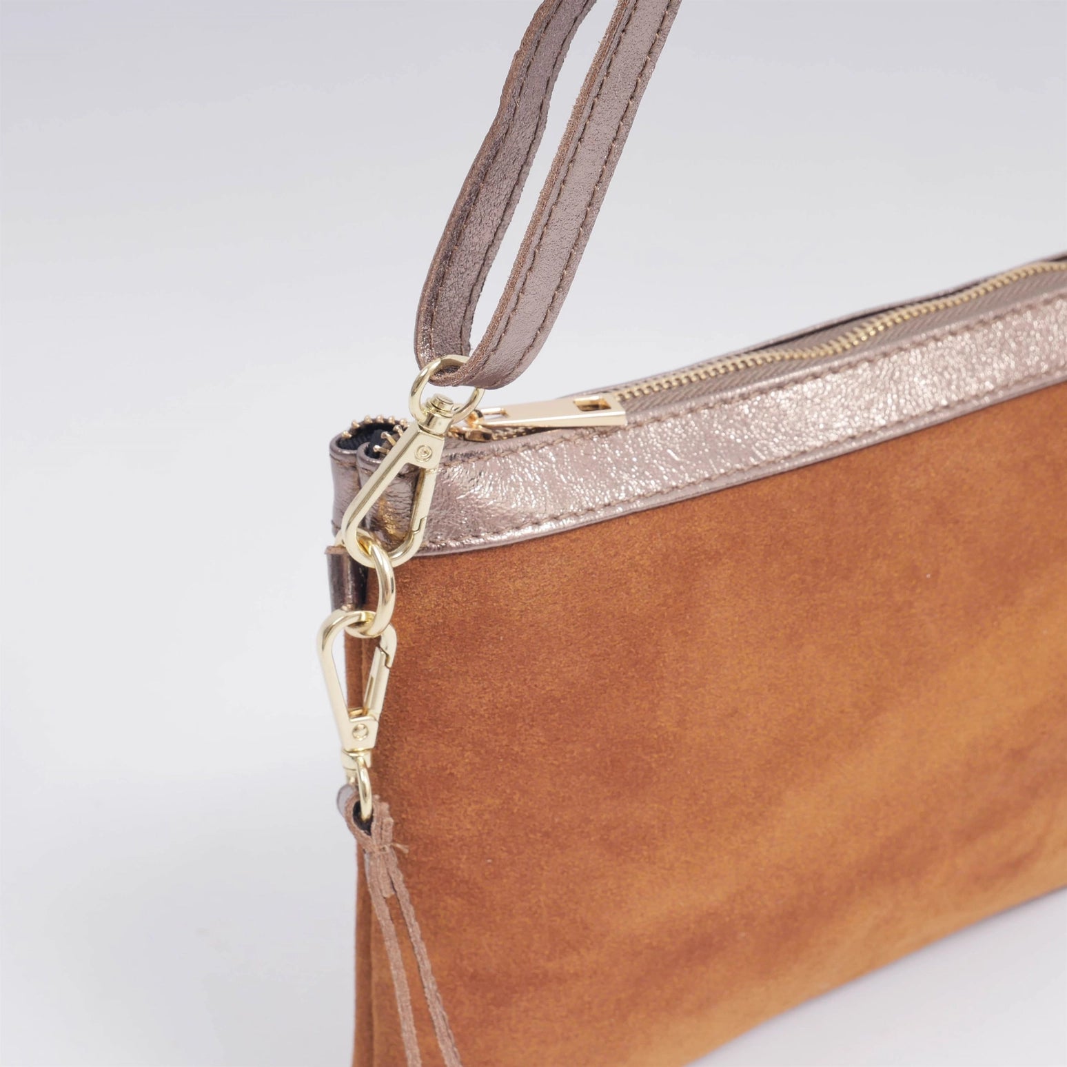 Leather Pouch- Suede Camel