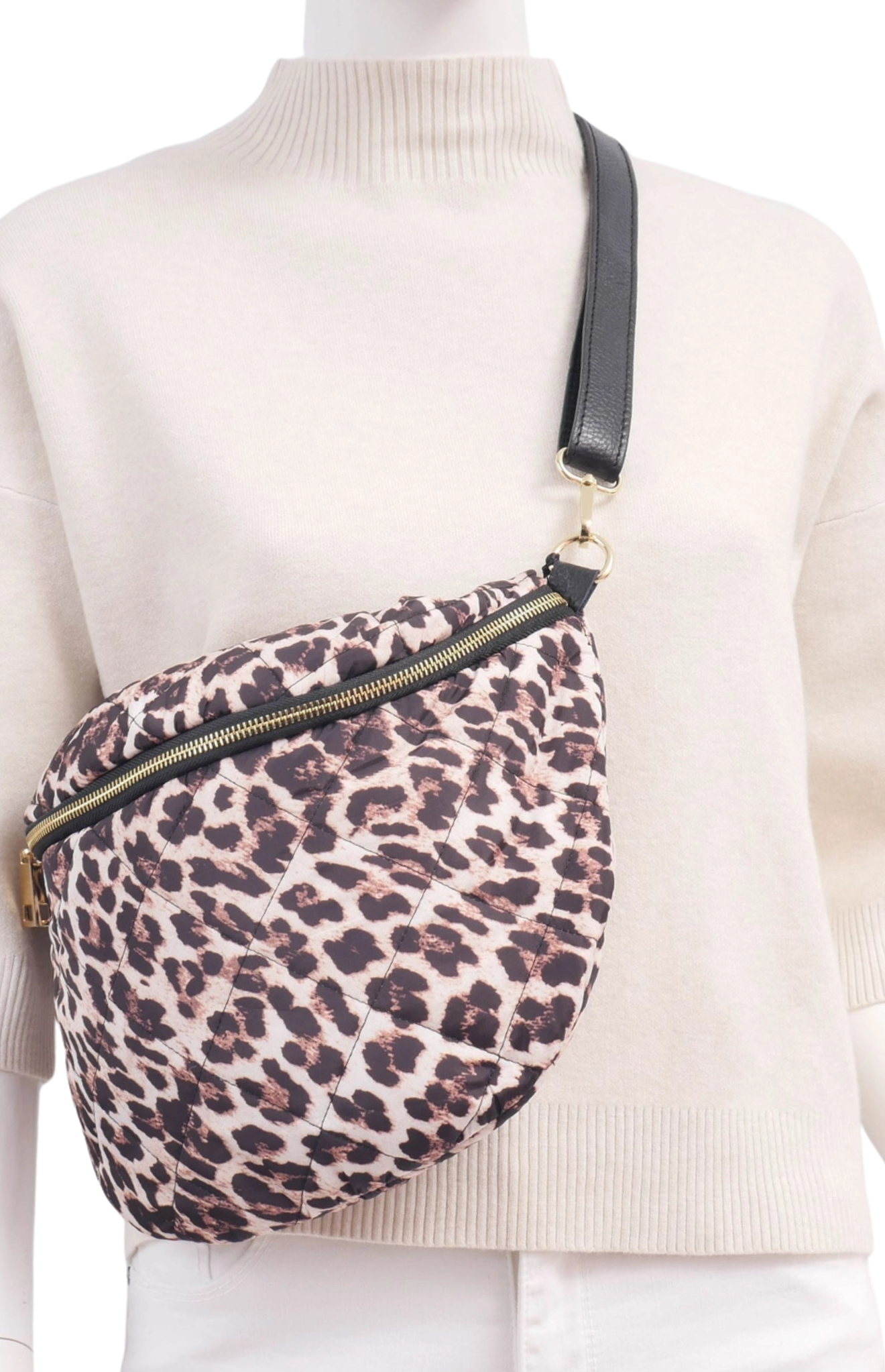 Quilted Leopard Sling Bag