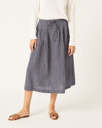 Lia Skirt in Navy Check