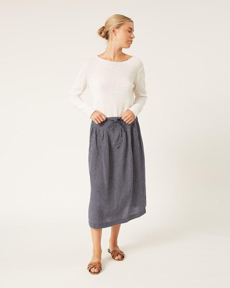 Lia Skirt in Navy Check