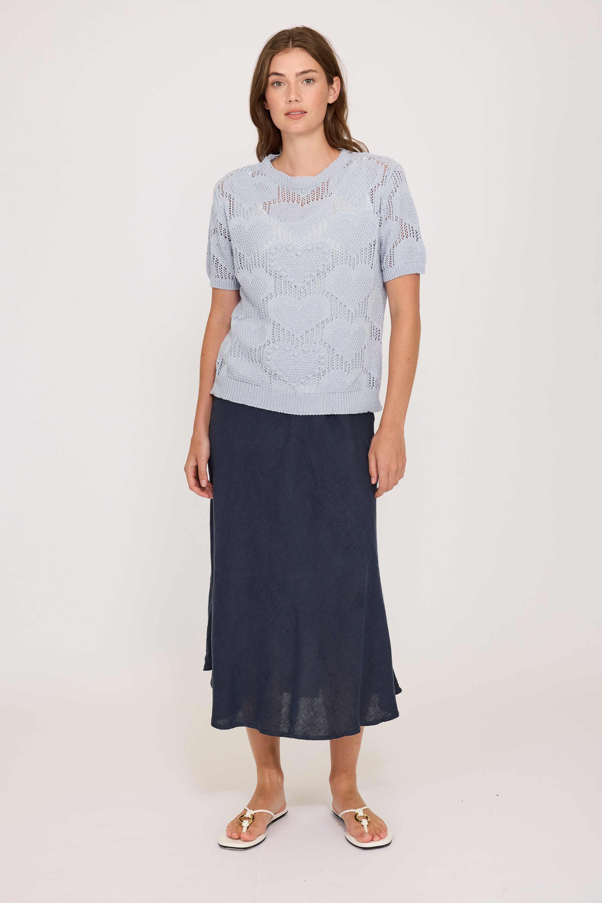 Linen Slip Skirt - Midnight Navy