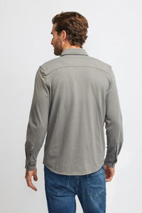 Jersey Button Down LS in Slate
