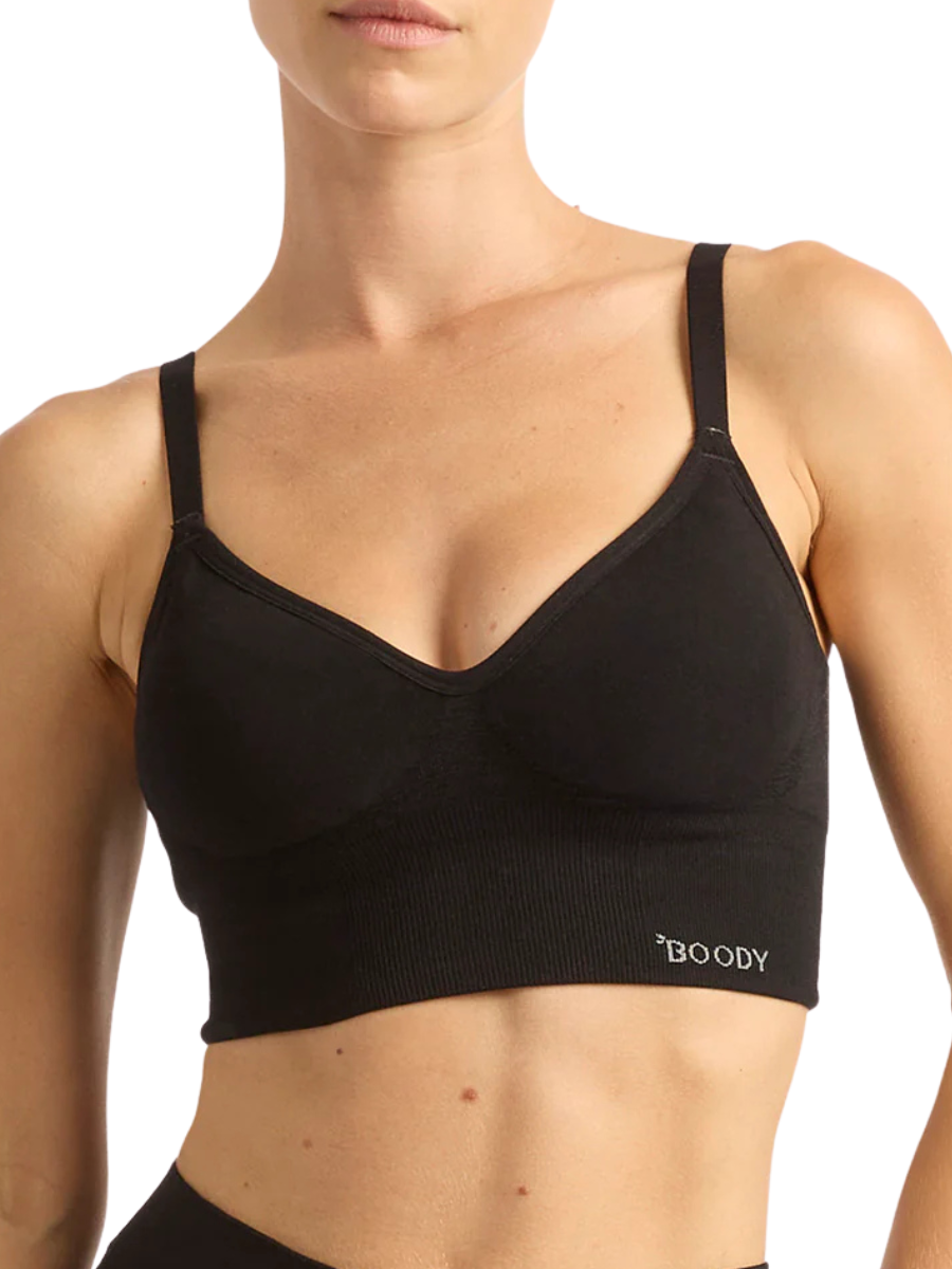 Wireless Low Back Bra - Black