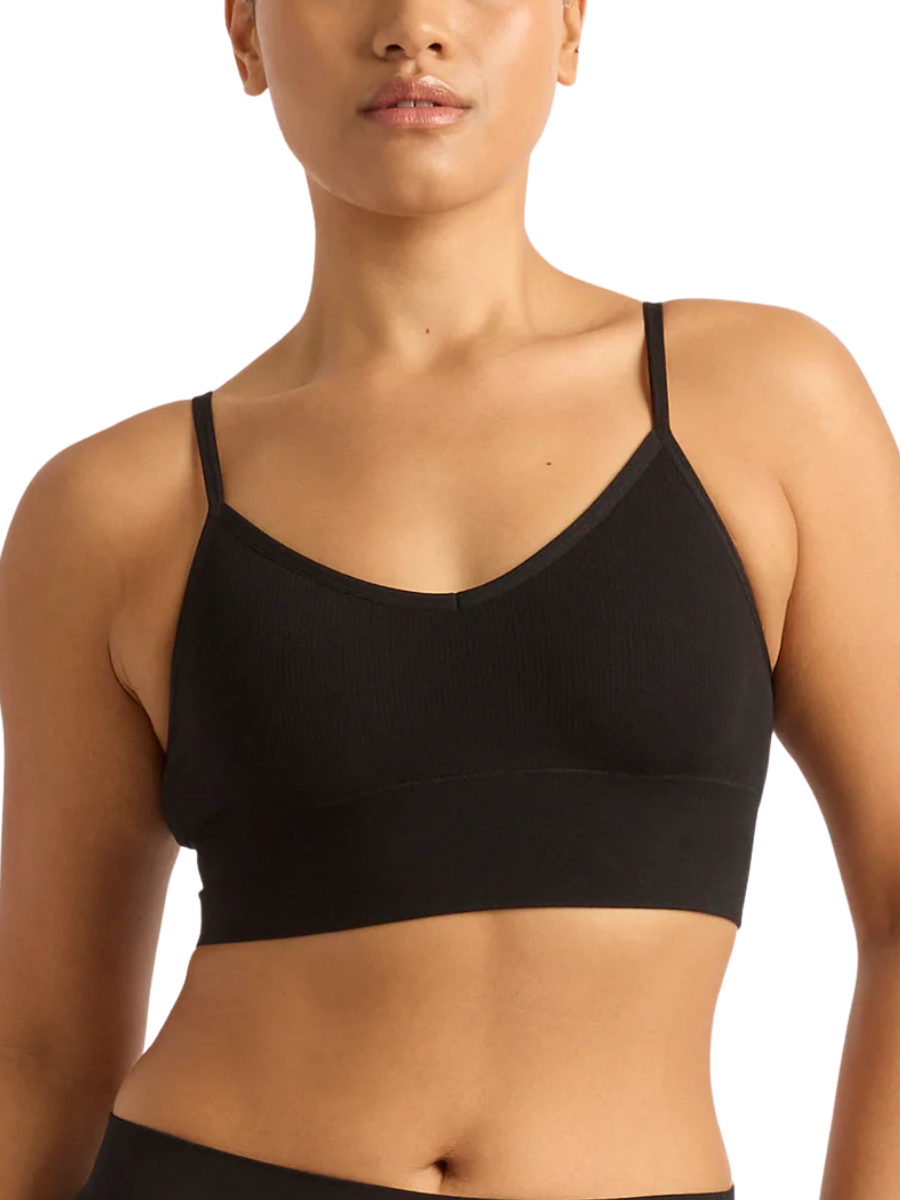 Lyolyte Low Back Ribbed Bra - Black