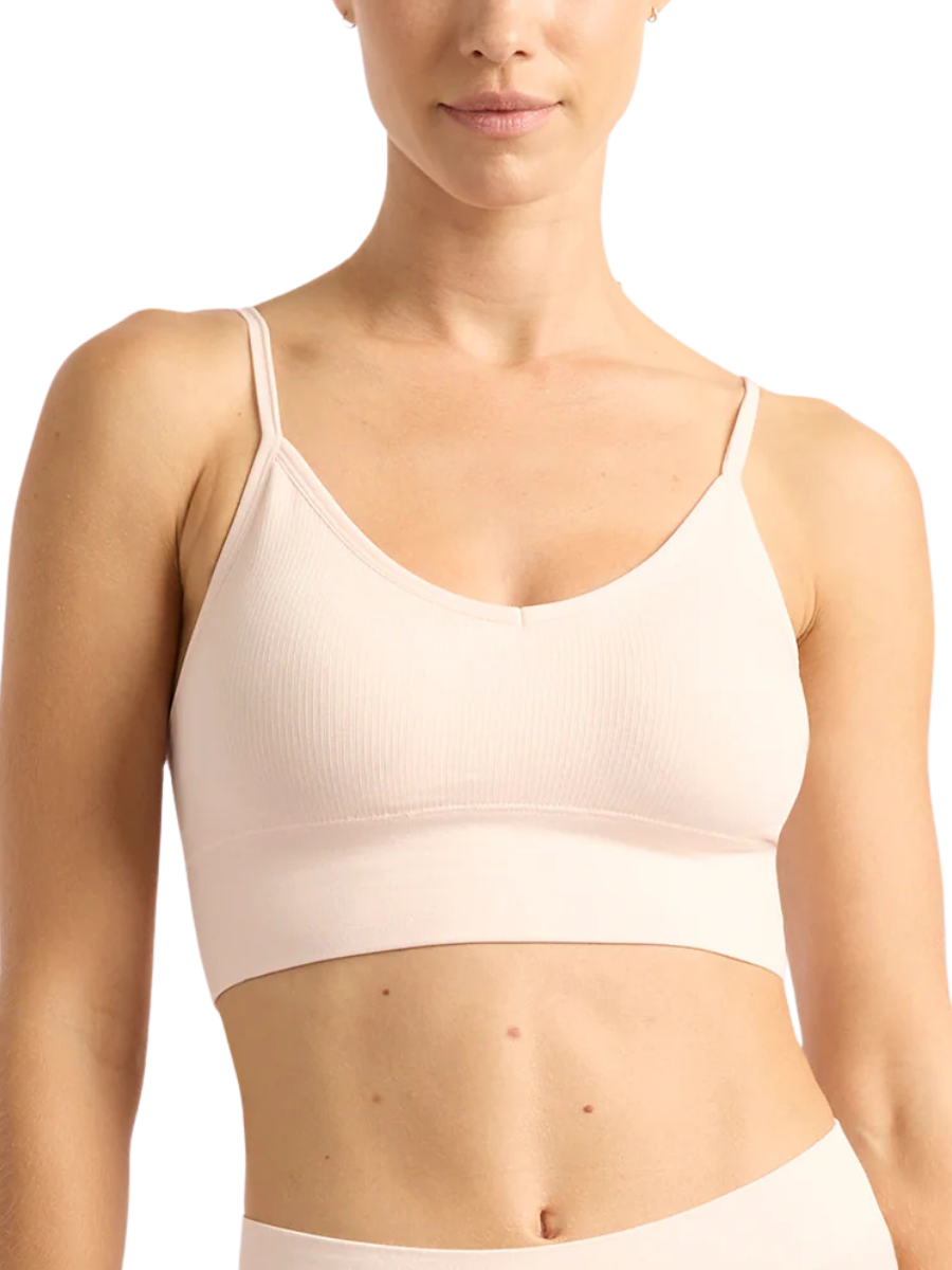 Lyolyte Low Back Ribbed Bra - Soft Pink